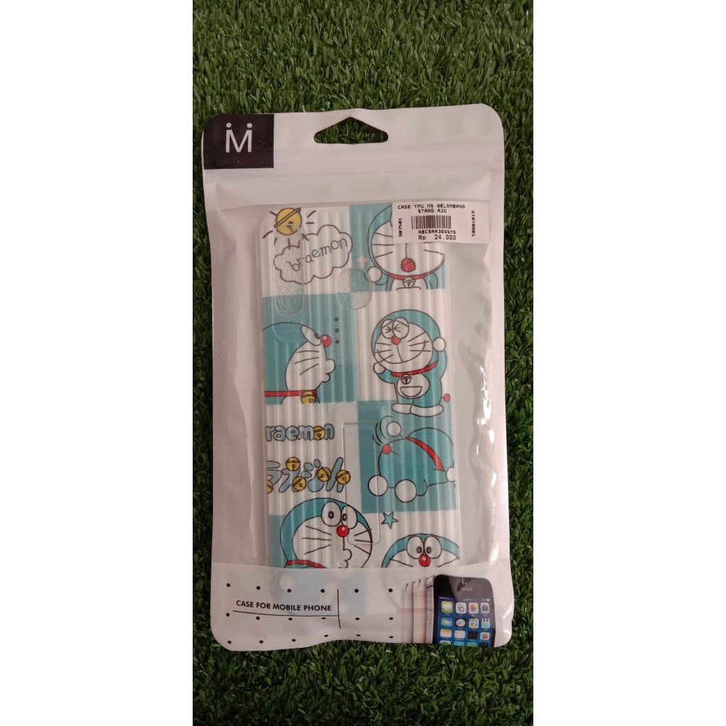 Case Casing Gelombang + Stand Motif Doraemon Samsung A30