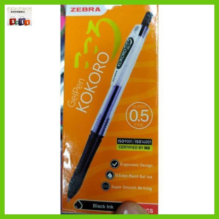 

Silutala- Pulpen Gel Zebra Kokoro / Gel Pen Kokoro [Lusin[ - Hitam -Ori.