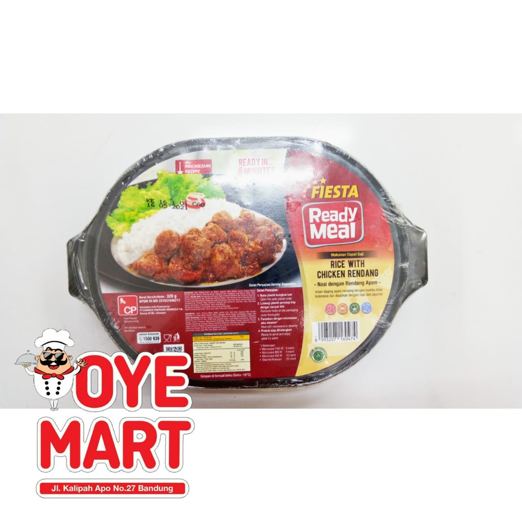 FIESTA READY MEAL RICE WITH CHICKEN RENDANG 320GR/MAKANAN INSTAN SIAP SAJI