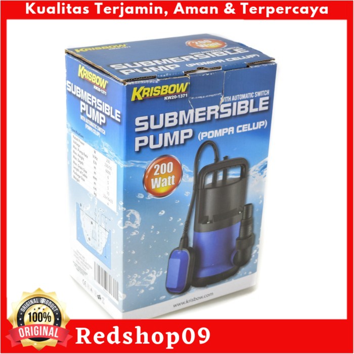 krisbow pompa submersible 200w (saklar otomatis)