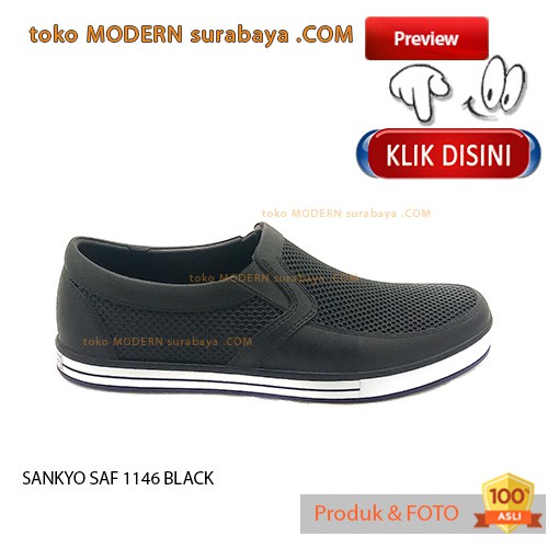 SANKYO SAF 1146 BLACK SEPATU KARET MURAH PANTOFEL TAHAN AIR