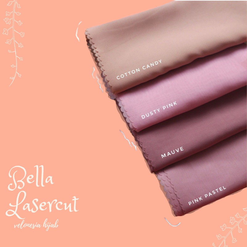 Hijab Segi Empat Bella Lasercut Polycotton Square 110x110 | Bella Square Lasercut