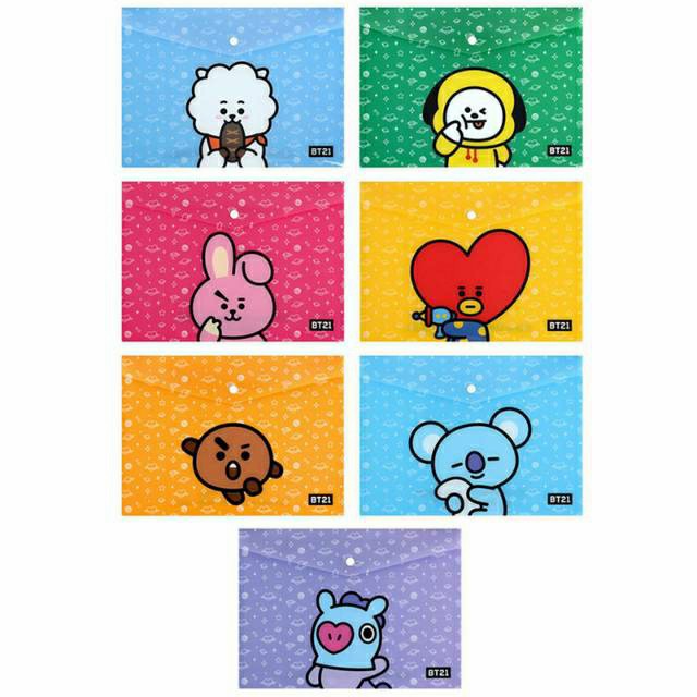 

Map BT21 Plastik Untuk Kertas A4