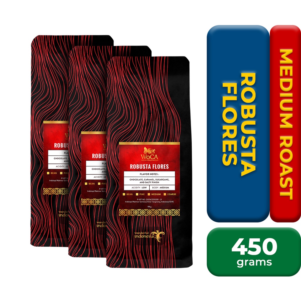 

WoCA Robusta Flores 150 gram X 3 Pack