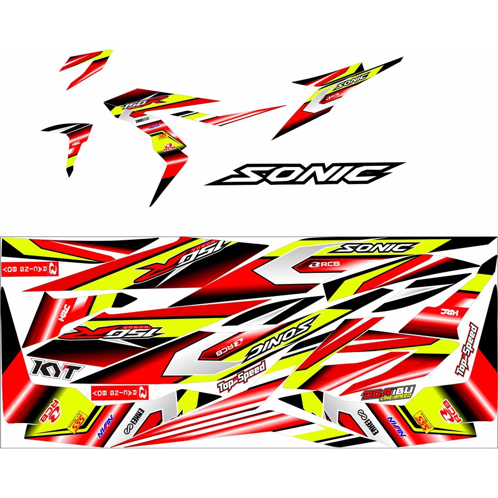 DECAL MOTIF / COD-STRIPING/STICKER CUSTOM MOTOR SONIC OLD MOTIF RACING/STICKER VARIASI MOTOR SONIC O