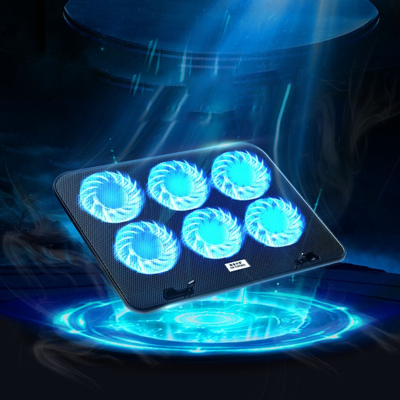 Zzz Kipas Pendingin Laptop Gaming 5 Ketinggian Adjustable Tenaga USB Dengan 6 LED Ukuran 11-18 &quot;