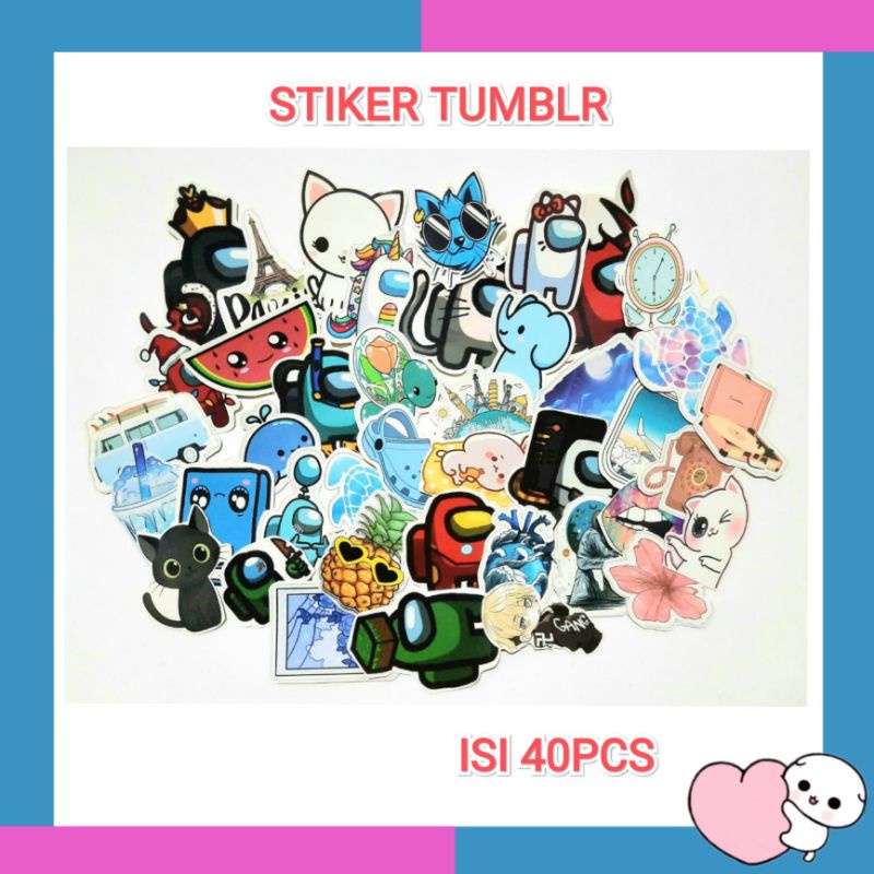 

stiker tumblr isi 40pcs / stiker aesthetic / stiker tumblr mini / stiker hp laptop diary