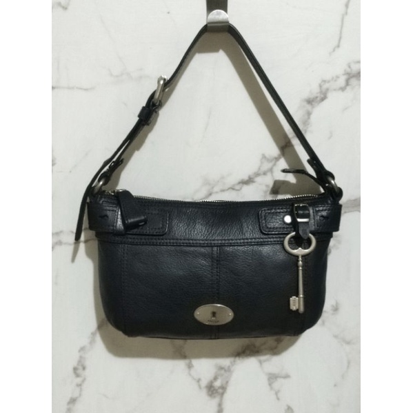 Tas Fossil Maddox Top Zip Topzip Shoulder Bag Black Hitam Preloved