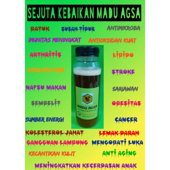 

Madu Murni Alami Agsa enzim diastasse 14%