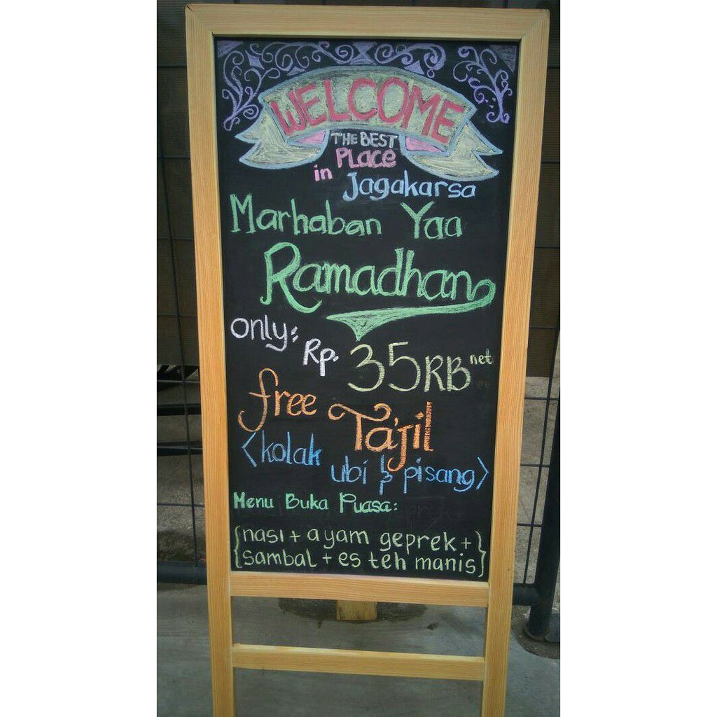 

termurah Jual Papan Tulis Kapur Blackboard Standing 50*120cm