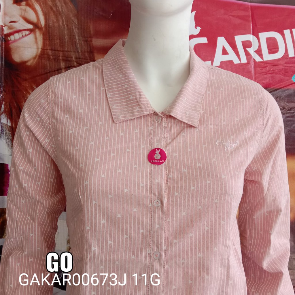 gof KTJ CARDINAL KEMEJA GIRL Atasan Baju Perempuan Hem Lengan Panjang Wanita