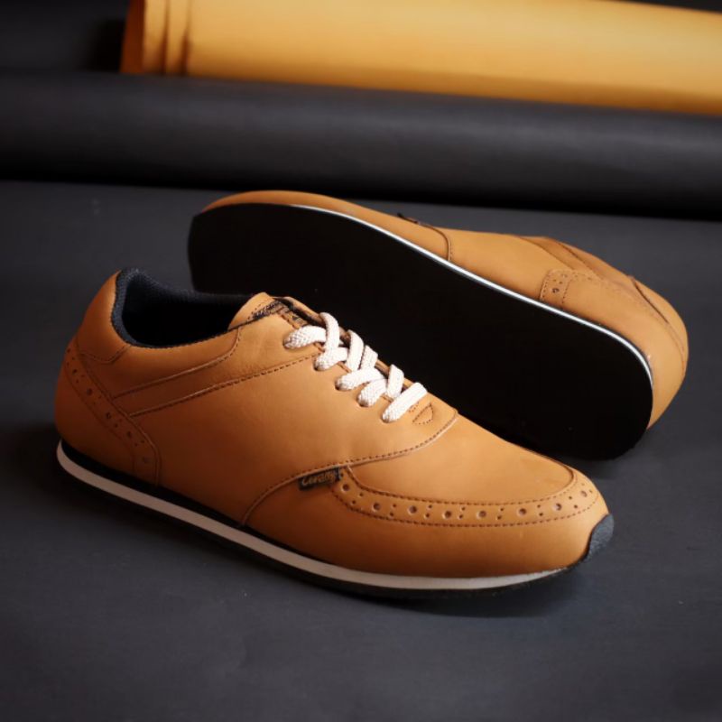 EZRA TAN -Sepatu Casual Kasual Sneakers Pria Kulit Asli/Cowok Sporty Lokal Ori Original Footwear