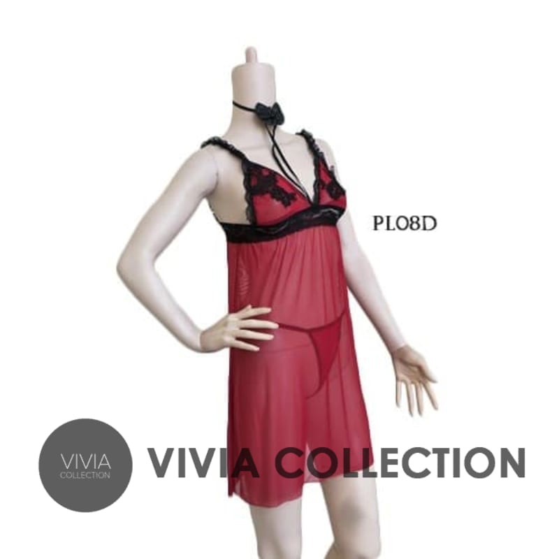BAJU TIDUR SEKSI SLEEP WEAR SEXY LINGERIE PREMIUM MARON WANITA -PL08D