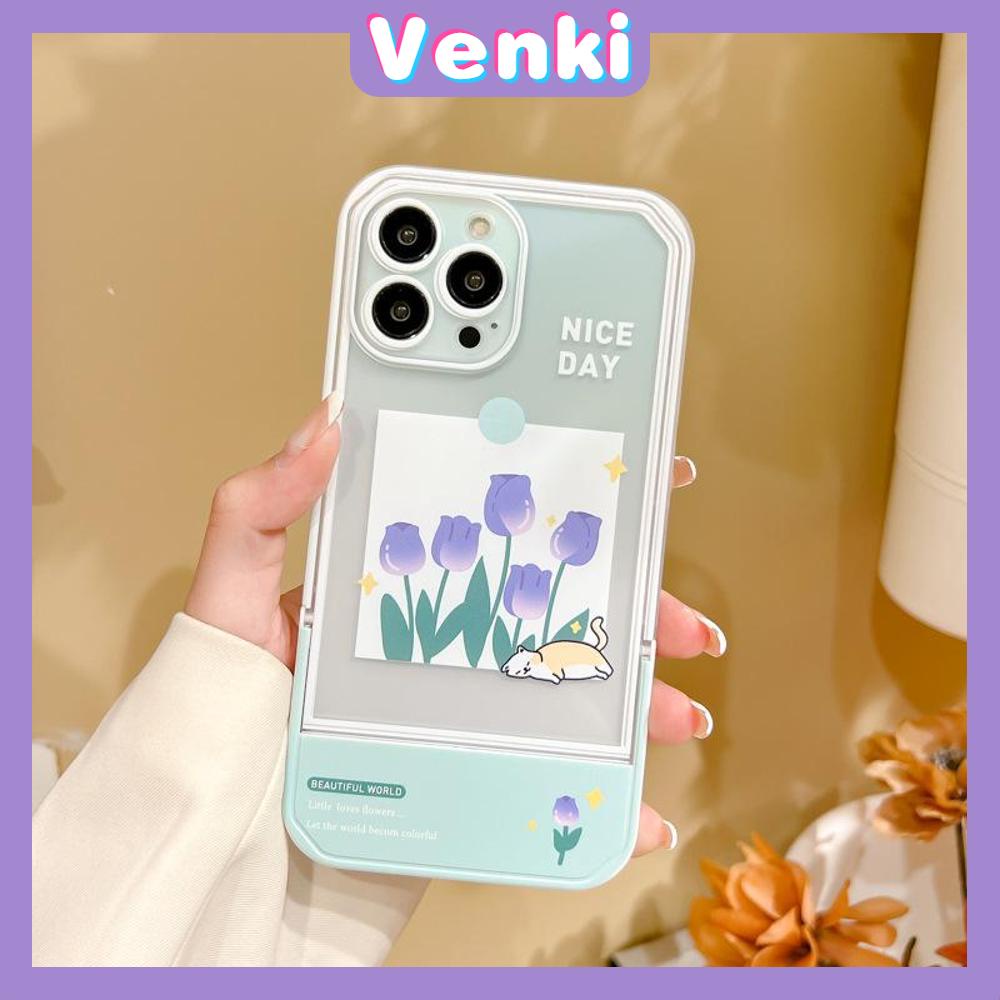 iPhone Case Acrylic Invisible Folding Stand Silicone Soft Case Airbag Shockproof Cover Camera Flower Compatible For iPhone 11 Pro Max 13 Pro Max 12 Pro Max 7Plus xr XS Max