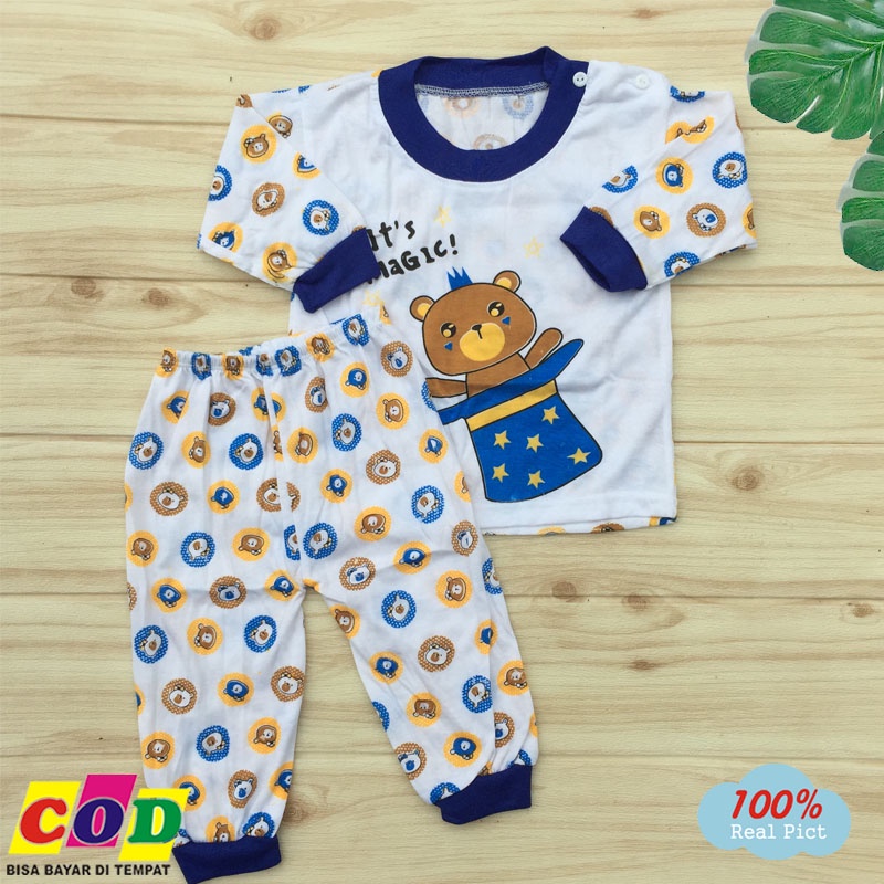 Ana Baby - Setelan Piyama Bayi Baju Bayi Kaos Oblong lengan panjang Anak usia 6-12 Bulan