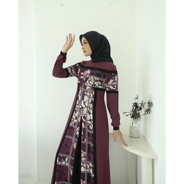Gwen dress ungu by Madeira gamis syari wanita terbaru