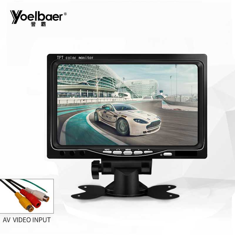 Yoelbaer Layar Monitor Mobil TFT LCD 7 Inch - C-T703-Hitam