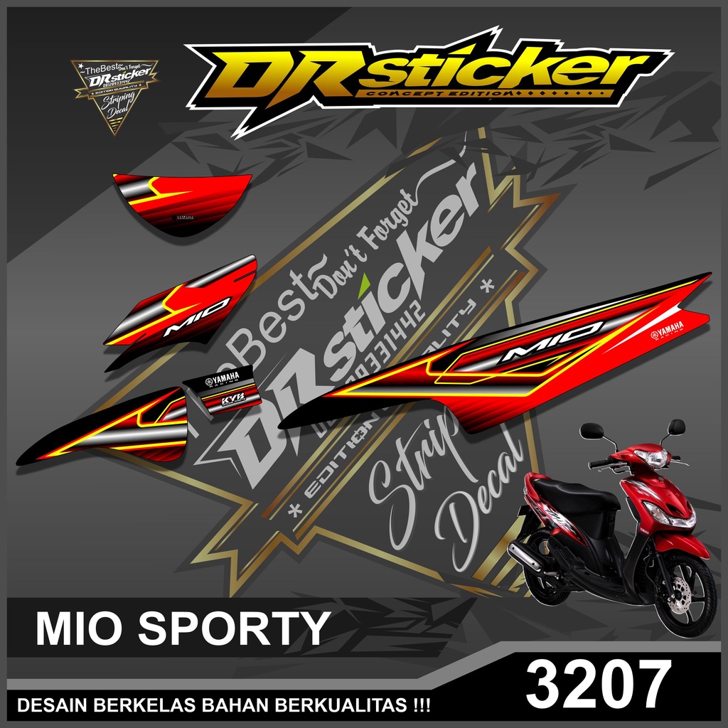3207 Sticker Striping  MIO SPORTY Lis variasi Racing - Stiker Striping Skotlet MIO SPORTY Semi full