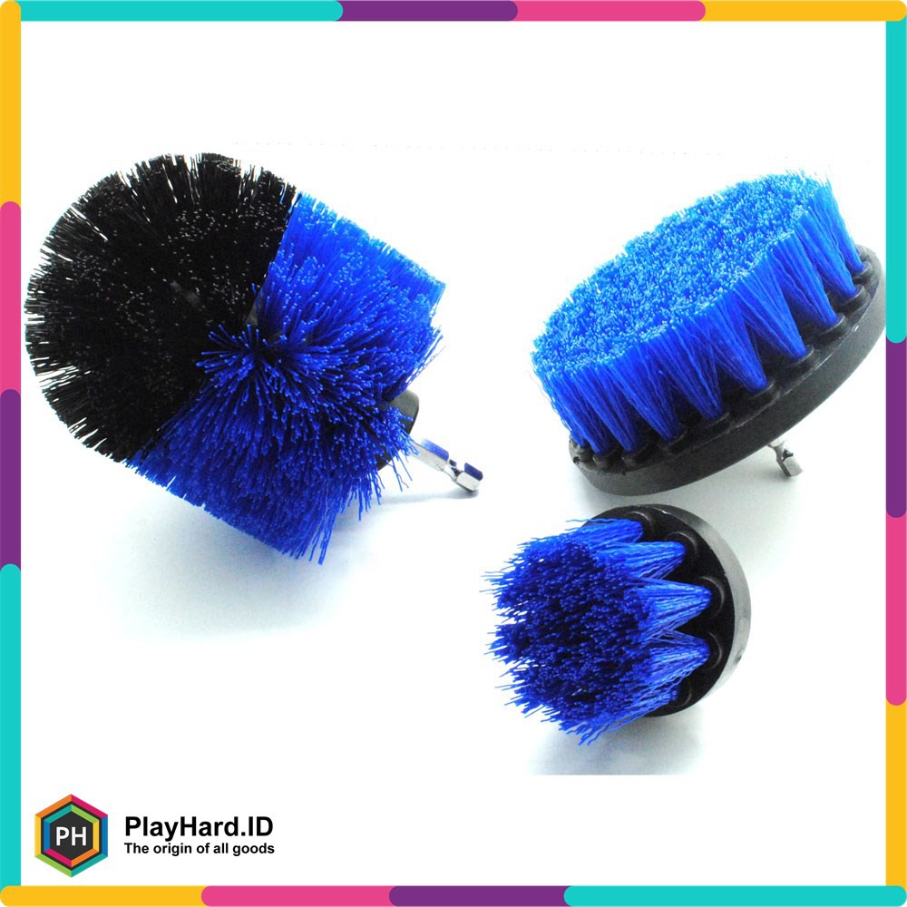kepala sikat bor elektrik power cleaning head 3 pcs