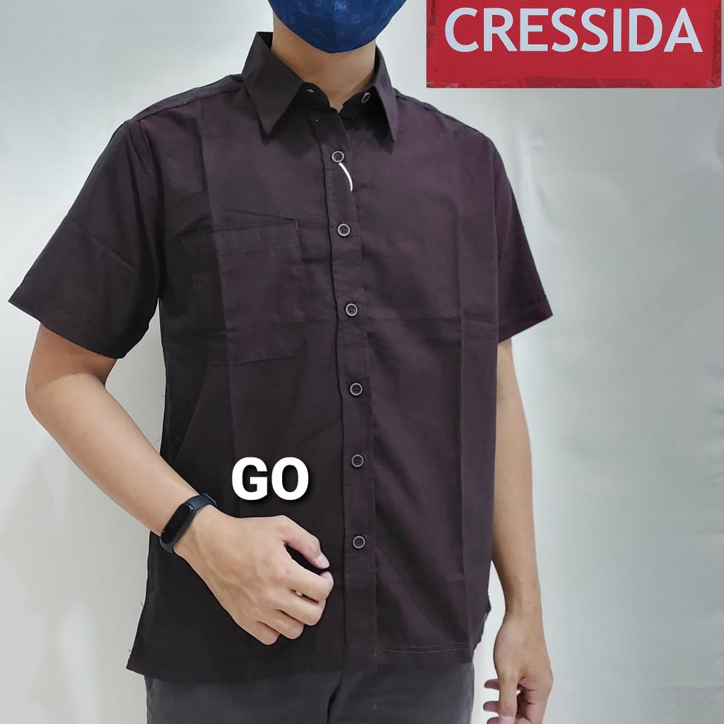 BB CRESSIDA KEMEJA PRIA SLIMFIT Kemeja Denim Pendek