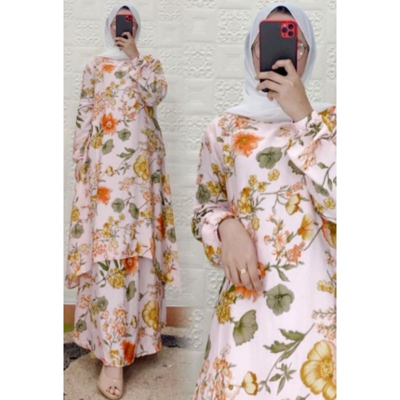 Gamis Malay New Motif Katun Rayon by Famys Hijab