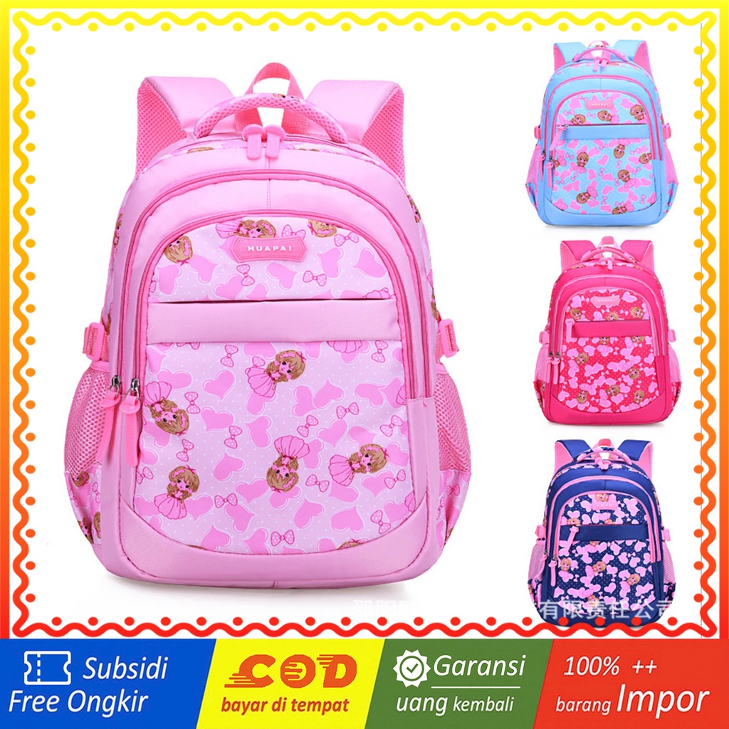 WWH10 Tas Anak Perempuan Sekolah SD Ransel 3D Timbul Size 16&quot; Besar Girl Impor TKM