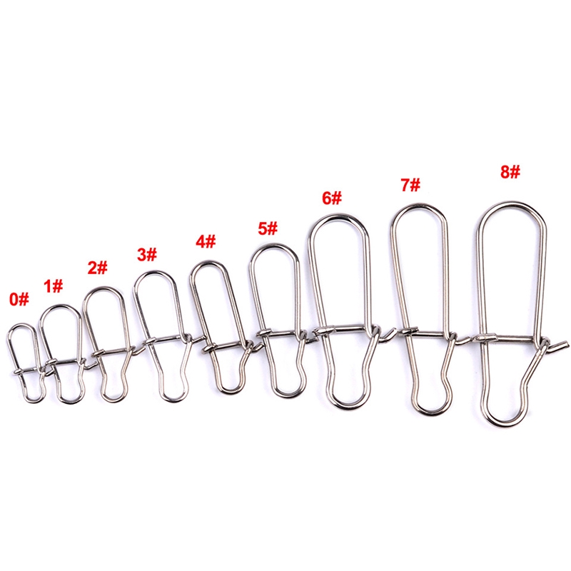 100pcs Fishing Connector Pin Klip Kekuatan Tinggi Lure Pin Hook Lock