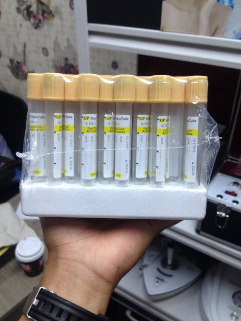 100pcs promo centrifuge Tabung prp gel clot activator gp tube edta plasma pengencer darah