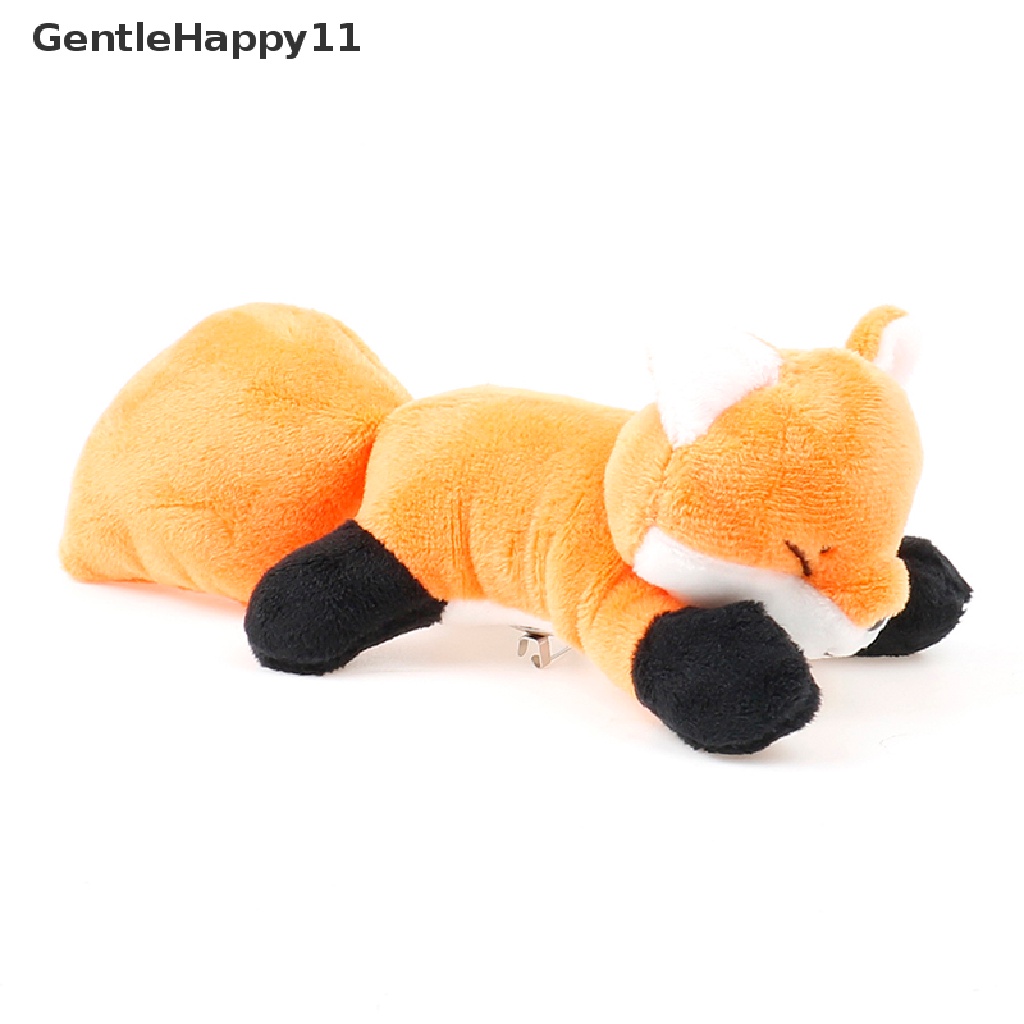 Gentlehappy 1Pc Bros / Pin Boneka Rubah Kartun Mini Bahan Plush Untuk Aksesoris Tas / Pakaian