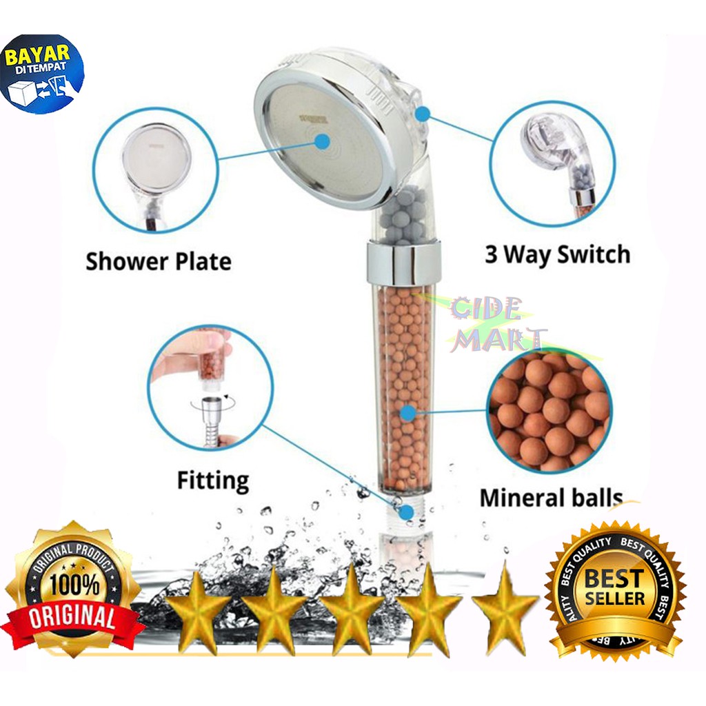 [TERLARIS] KEPALA ION SHOWER / KEPALA SHOWER KAMAR MANDI SERBAGUNA 3 MODE