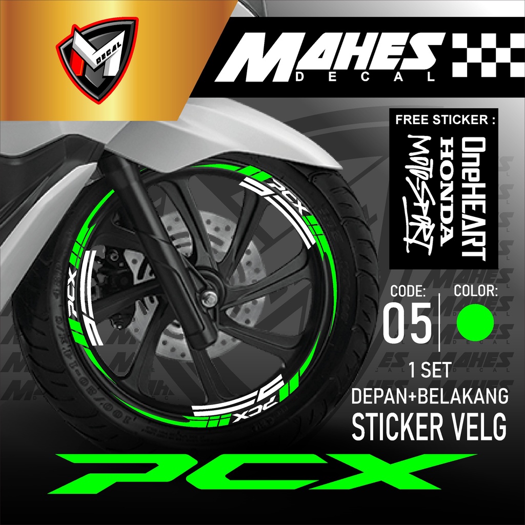 Mahes Decal - Aksesoris Motor Stiker Cutting Sticker List Velg Honda PCX 160 PCX 150 Lis Pelek Velk 