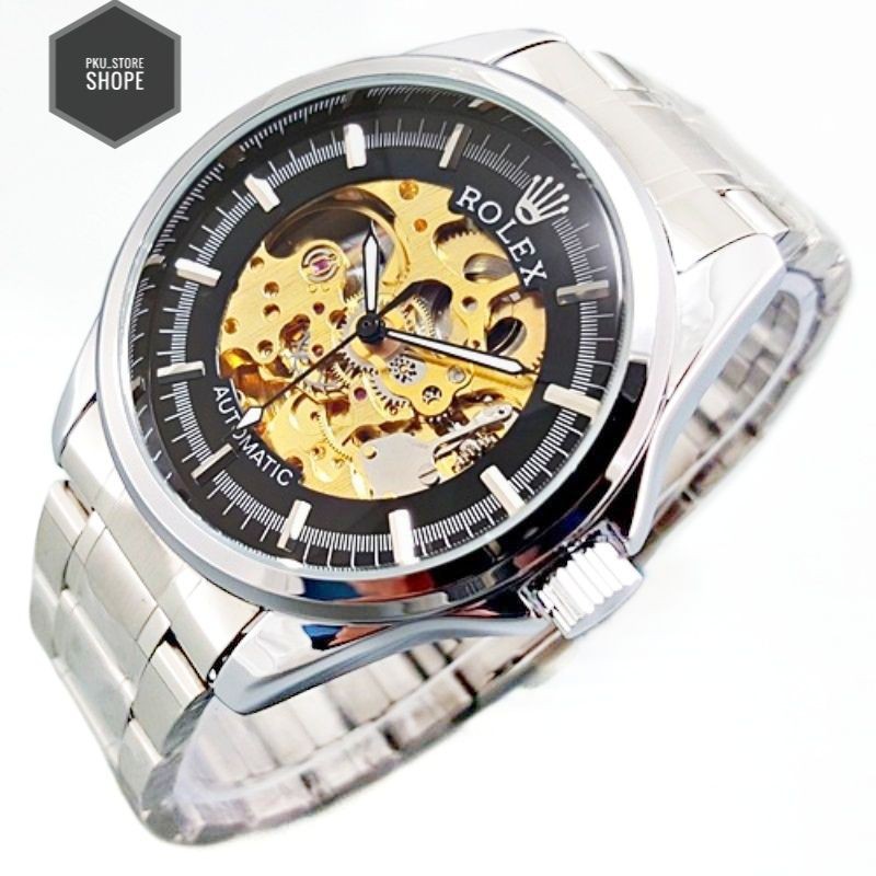 JAM TANGAN ROLEX AUTOMETIC/OTOMATIS PRIA RANTAI STAINLIS STELL