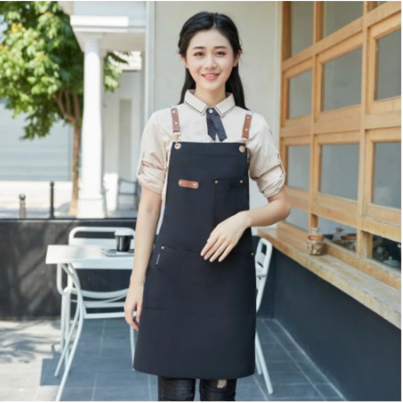 Celemek Masak Apron Masak Celemek Dapur Paron Dapur Apron Barbershop Apron Barista 6.8