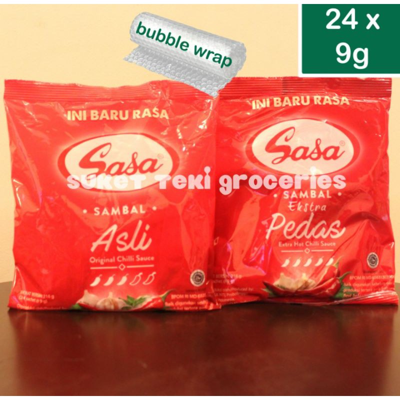 Sasa Sambal Asli / Ekstra Pedas Hot Sachet per bungkus 9grx24pcs MURAH