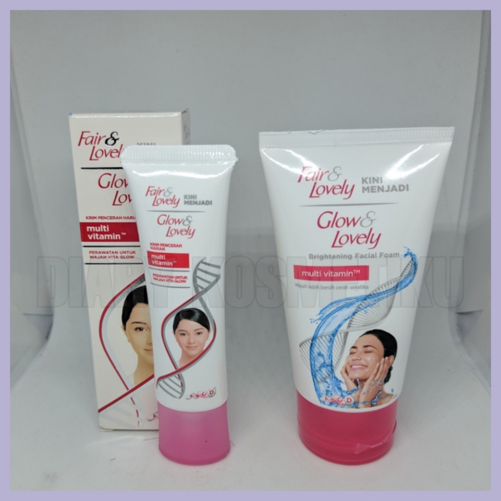 Paket 2 in 1 Glow & Lovely - Facial Foam Glow & Lovely 50gr & Pelembab Glow & Lovely 25gr