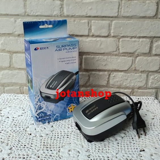 RESUN AIR3000 air 3000 pump aerator mesin gelembung udara aquarium 2 lubang outlets