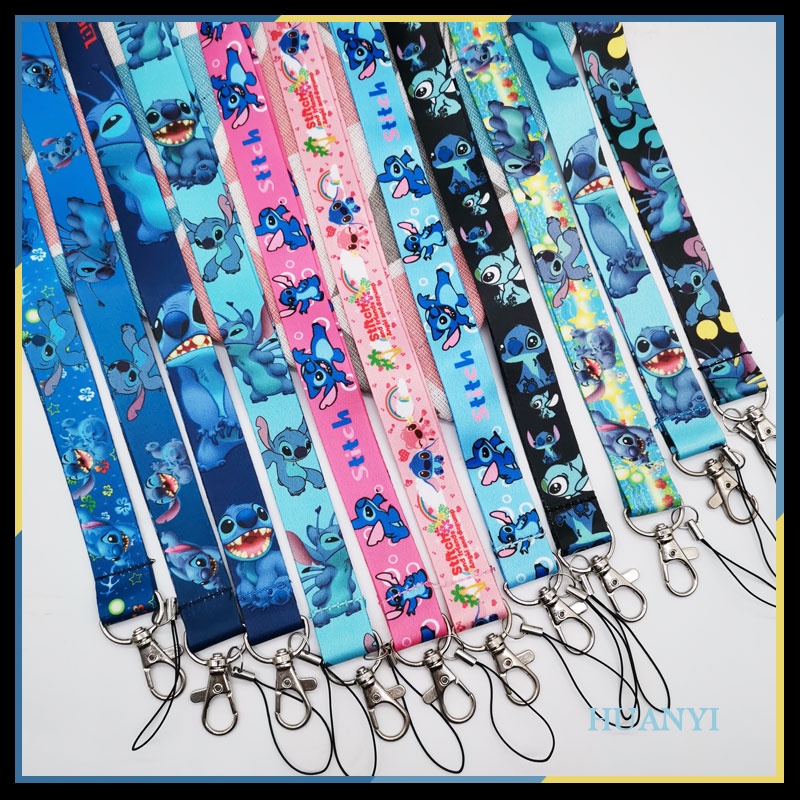 Tali Lanyard Gantung Leher Holder Kartu ID / Kunci / Handphone Desain Stitch 11 Gaya