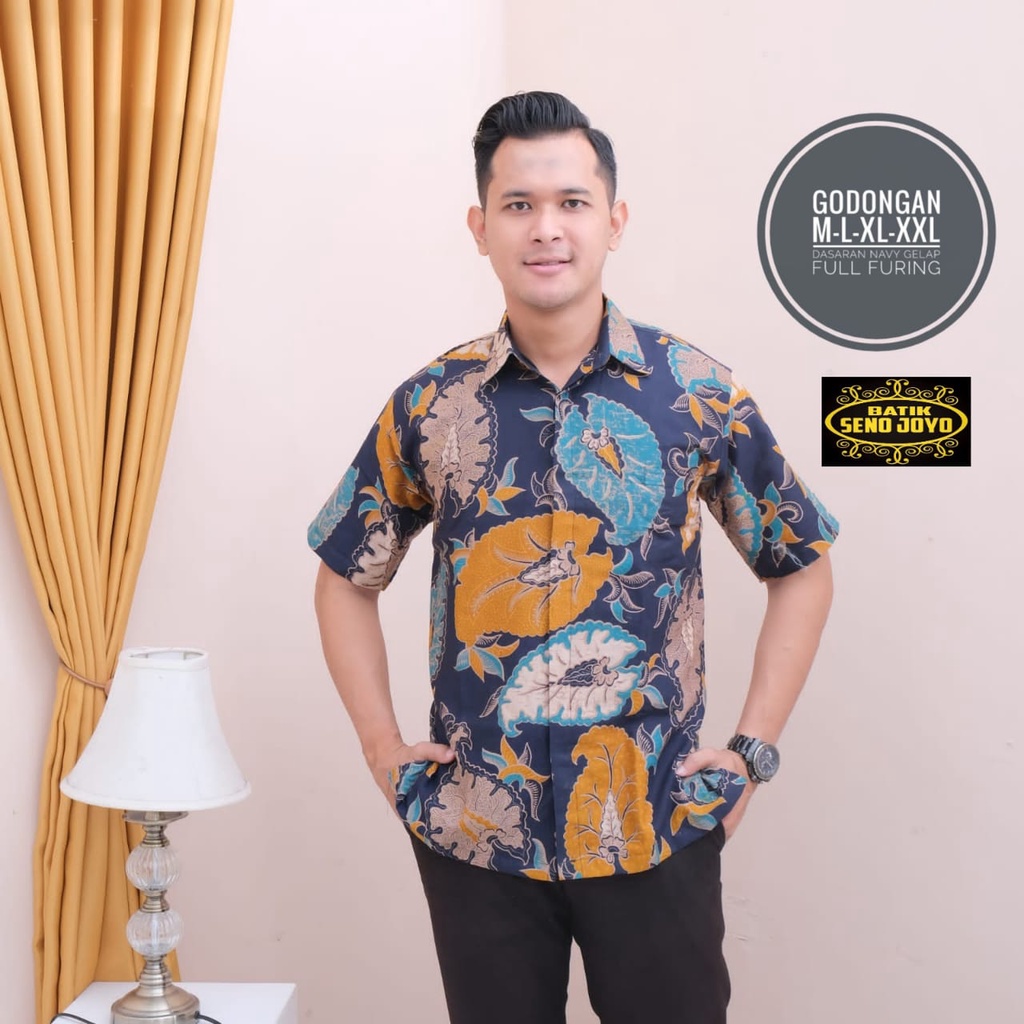 BATIK PRIA TERBARU 2022 S M L XL XXL BAJU kemeja batik pria lengan PENDEK PREMIUM SENO