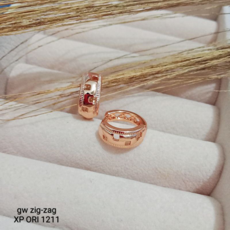 anting xuping klip dewasa lapis emas anting giwang titanium steel