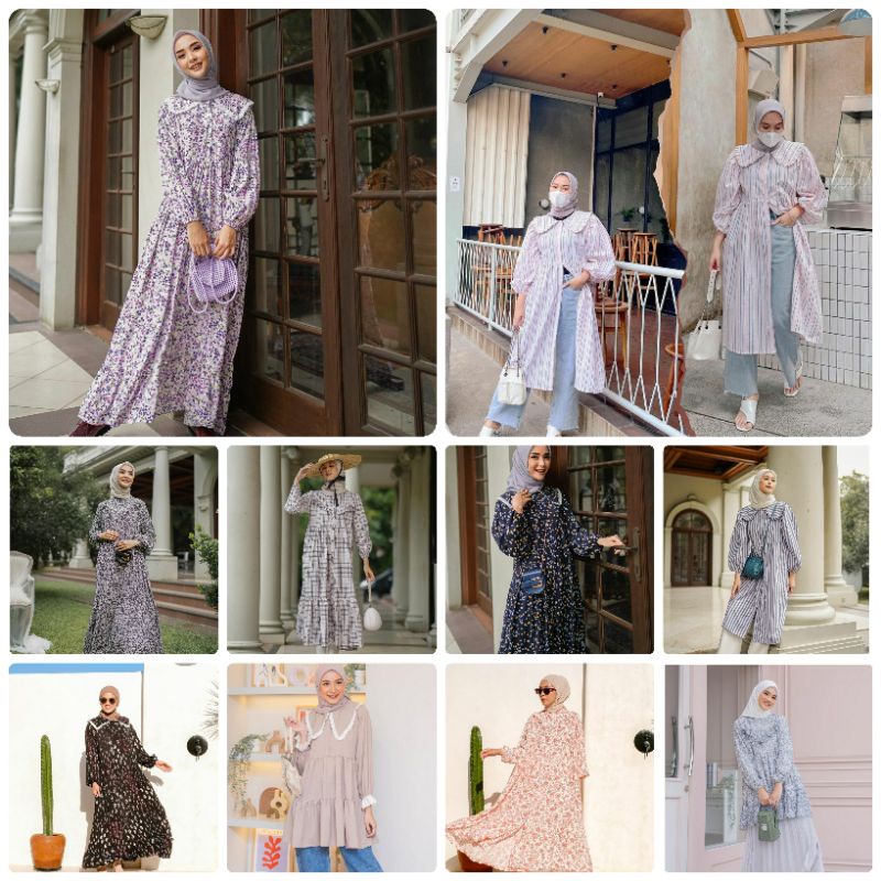 Yura Yoona Hayya Sabine Orlin Dress Midi Raya Outer Kyora by Haideeorlin