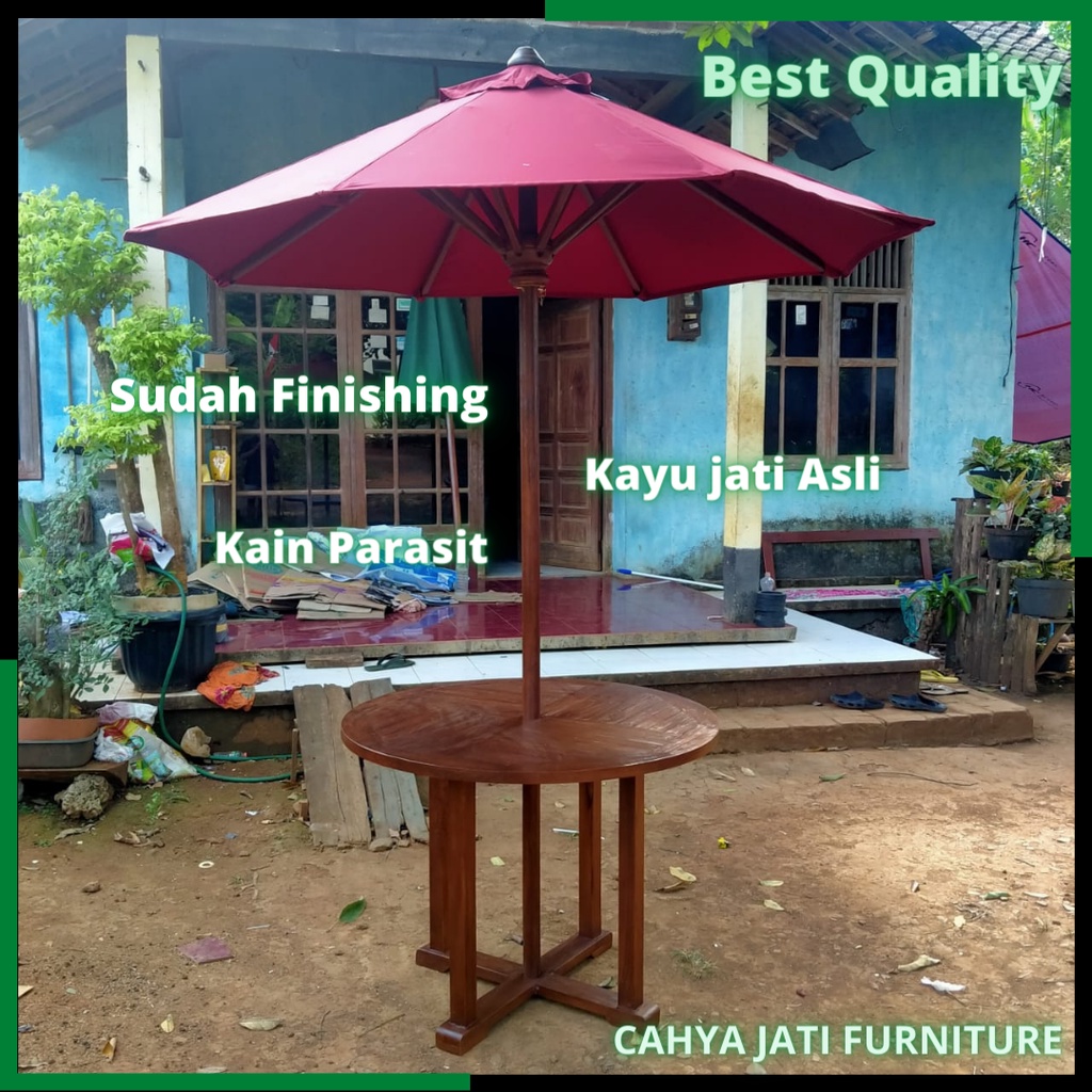 Jual Set Meja Payung Cafe Taman Outdoor Payung Tenda Diameter 2m Bahan