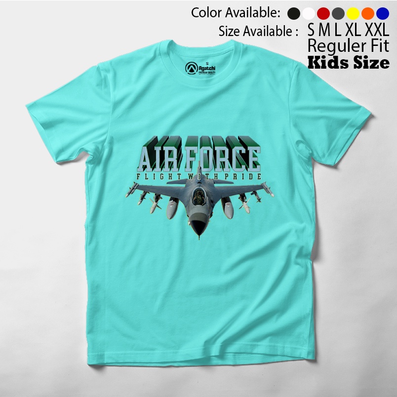 Baju Kaos Atasan Anak Laki-Laki Pesawat Jet Air Force Agatchi