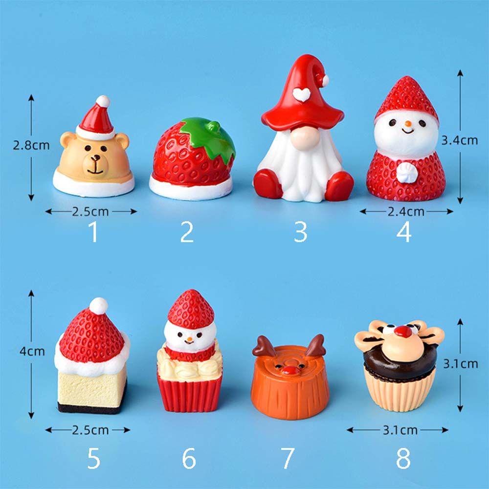 [Elegan] Mikro Lanskap Lucu Buatan Tangan Kerajinan Strawberry Resin Xmas Peri Taman Ornamen