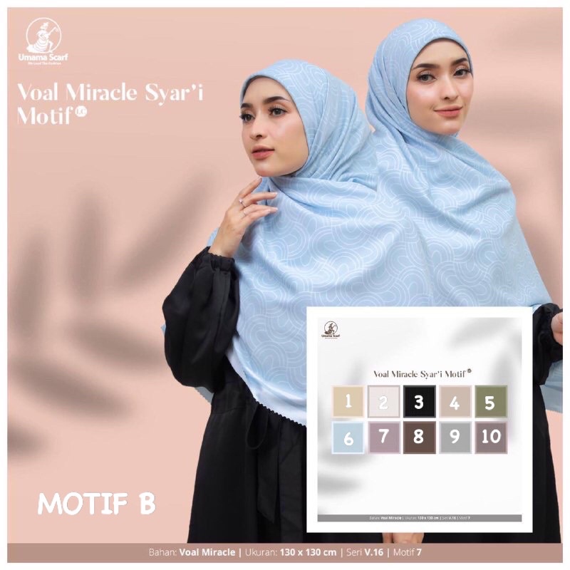 [PART 1] HIJAB SEGIEMPAT VOAL MIRACLE SYARI MOTIF LC