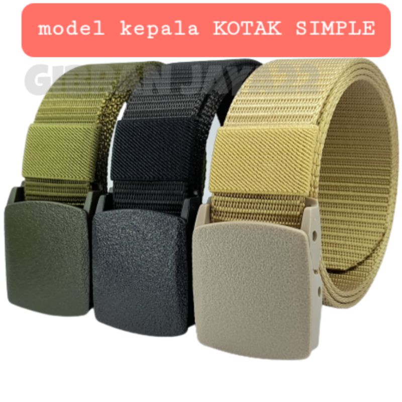 Gesper Ikat Pinggang New Tactical Canvas Metal Anti Detector Pria dan Wanita