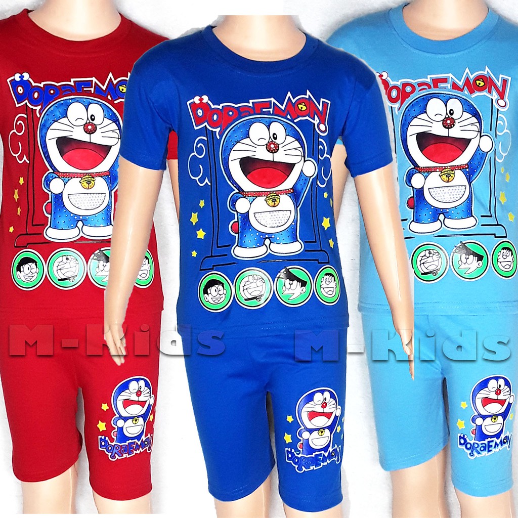 MKids88 - HARGA GROSIR Baju Setelan Anak Laki-Laki LED Musik SPIDERMAN DORAEMON 1-10 thn PART 1