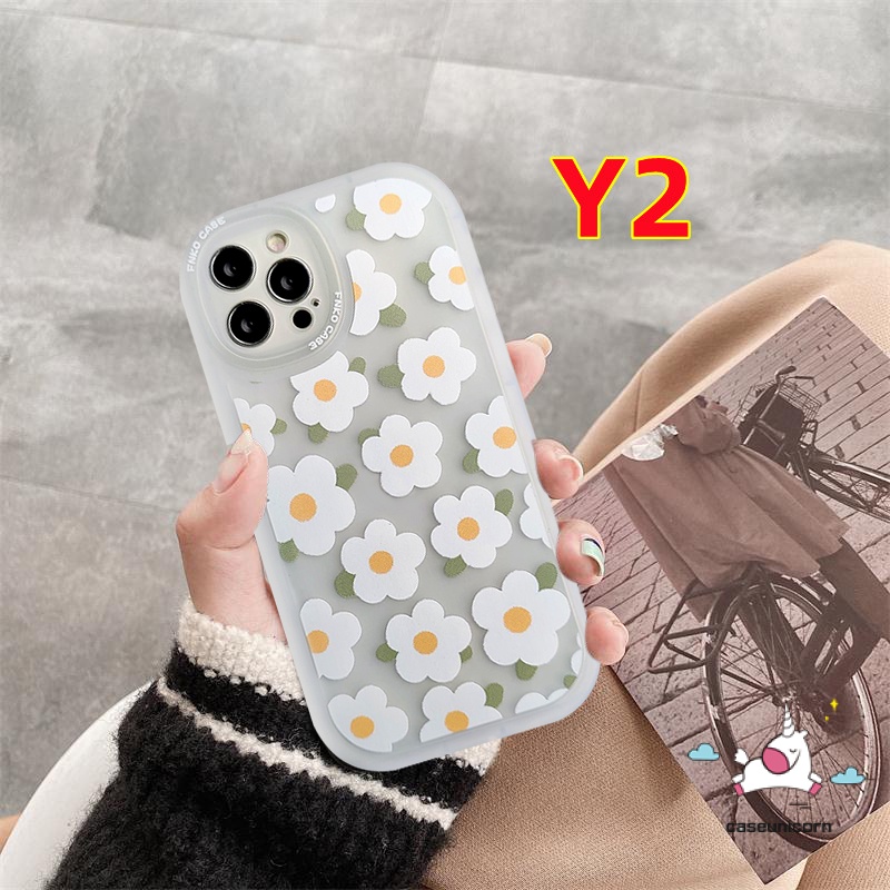 Flower Case Samsung A04s A13 A04 A31 A52S A03S A30S A12 A22 A21s M21S A33 M23 A03 A72 A32 A20S A50 A23 A73 5G S20FE S21FE A10s A51 A52 A53 A1 A02s Soft Tpu Fresh Daisy Tutup Belakang