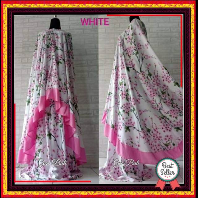 FASHION MUSLIM MUKENA BALI WARNA MOTIF RANTING SAKURA JUMBO MODEL TERBARU GROSIR MURAH