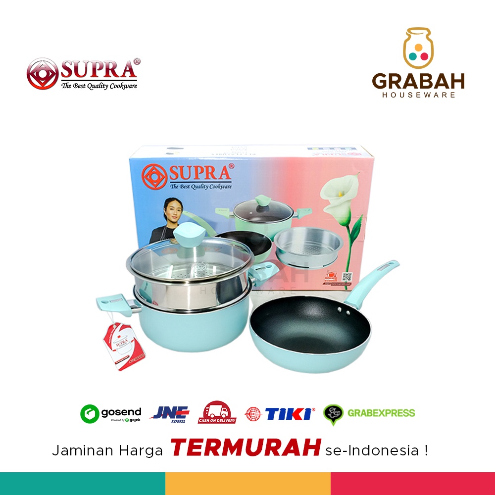 Supra Panci Set Cookware Set 4 pcs Lily Pastel Grabah Houseware