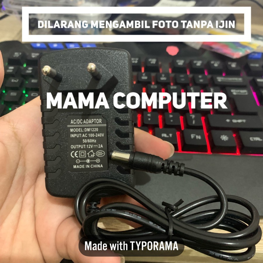 Adaptor 12 Volt 2 Ampere DC / Adaptor 12V 2A